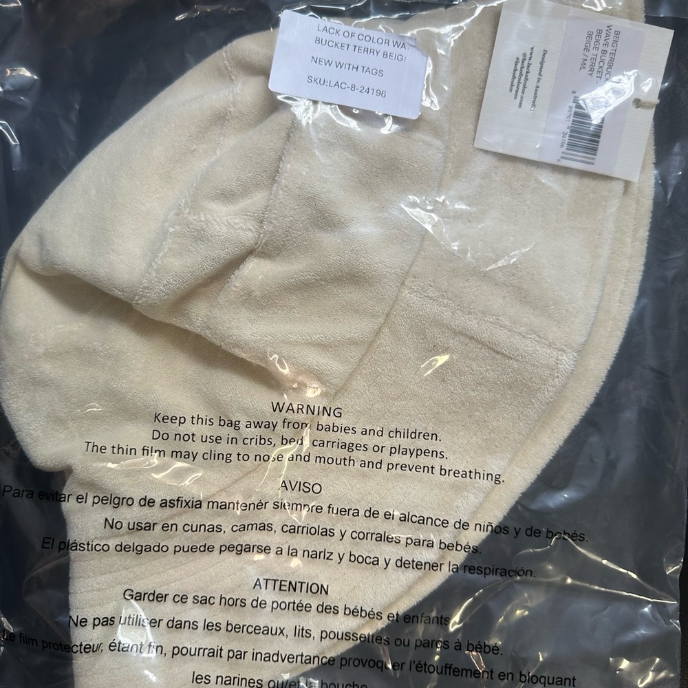 Lack of Color Wave Bucket Hat Terry Beige Medium/Large - Picture 4 of 5